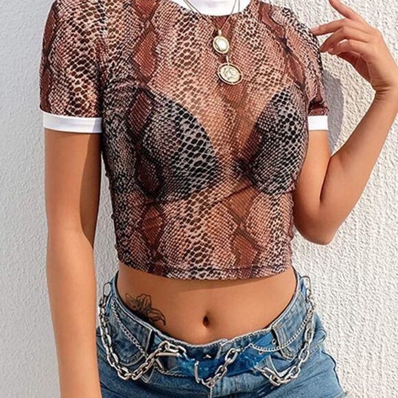 None Tops - 🛍NWT 🛍Women Pretty Snake Skin  Shirt size S